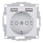 Розетка Systeme Electric AtlasDesign встраиваемая алюминий 2хUSB-А (ATN000330) 655075