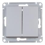 Переключатель Systeme Electric AtlasDesign двухклавишный встраиваемый алюминий (ATN000365) 655080