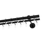 Карниз настенный металлический двухрядный круглый 280 см d 20 черный