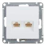 Розетка компьютерная Systeme Electric AtlasDesign встраиваемая белая 2хRJ45 (ATN000185) 655055