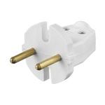 Вилка прямая без заземления 6 А 220 В белая (0103-00011) 101576