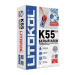 Клей для плитки/ керамогранита/ мозаики/ камня Litokol LitoPlus K55 белый (класс С2) 25 кг