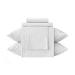 Комплект постельного белья Евро страйп-сатин Verossa Stripe белый с простыней 220х240 см 956226