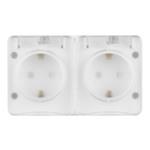Розетка Systeme Electric AtlasDesign Profi54 накладная белая со шторками с крышкой (ATN540126) 987588