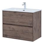 Тумба под раковину Lavelly Cube 800 мм подвесная дуб веллингтон табак (00316632) 1003272