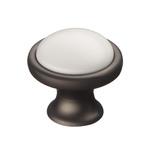 Ручка-кнопка мебельная Kerron Ceramic d40 мм металлическая с фарфоровой вставкой серая (KF07-11 GF) 1027007