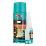 Клей цианоакрилатный Akfix 705 двухкомпонентный прозрачный 400 мл + 100 г 1008903