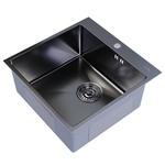 Мойка для кухни Mixline Pro 50х50х20 см врезная с сифоном сталь графит (547230) 1028410