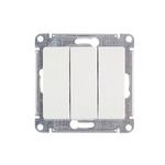 Выключатель Systeme Electric Glossa трехклавишный встраиваемый белый (GSL000131) 161858