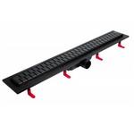 Лоток душевой Miano Medium Black с комбинированным затвором 700х70 мм d50 мм решетка из нержавеющей стали (MS-70MB) 1042198