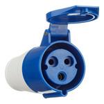 Розетка силовая переносная КЭАЗ с заземлением 2Р+РЕ 32 А 220 В IP44 синяя (222745) 964794