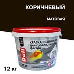 Краска фасадная Dali резиновая акриловая коричневая 12 кг 822708