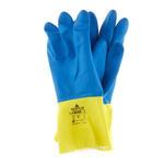 Перчатки латексные химическистойкие Delta Plus VE330 желто-синие 10 (XL) (VE330BJ09) 1058605