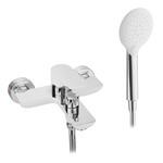 Смеситель для ванны Lavelly White Modern хром/белый однорычажный с коротким изливом с лейкой (623749) 623749