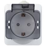 Розетка Systeme Electric Этюд накладная белая со шторками с крышкой (PA16-044B) 162415