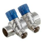 Коллектор Valtec 3/4 ВР(г) х 2 выхода 1/2 НР(ш) х 3/4 НР(ш) регулируемый (VTc.560.N.0502) 143803