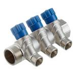 Коллектор Valtec 1 ВР(г) х 3 выхода 1/2 НР(ш) х 1 НР(ш) регулируемый (VTc.560.N.0603) 170321