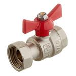 Кран шаровой латунный Valtec 3/4 ВР(г) х 1/2 ВР(г) проходной бабочка с накидной гайкой прямой (VT.241.N.0405) 685058