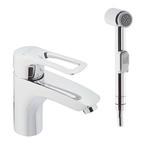 Смеситель для раковины с гигиеническим душем Lavelly Logic хром однорычажный с держателем (672245) 672245