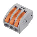 Клемма на 3 провода Wago 222-413 0,08-2,5 кв. мм с рычажками без пасты (50 шт.)