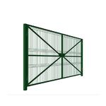 Ворота распашные с панелью 3D и столбами 2000х4000 мм зеленые RAL 6005 Ювента