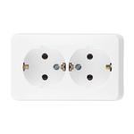 Розетка Schneider Electric Этюд двойная PA16-007B открытая установка белая с заземлением