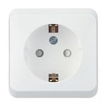 Розетка Schneider Electric Этюд РA16-004B открытая установка белая с заземлением со шторками
