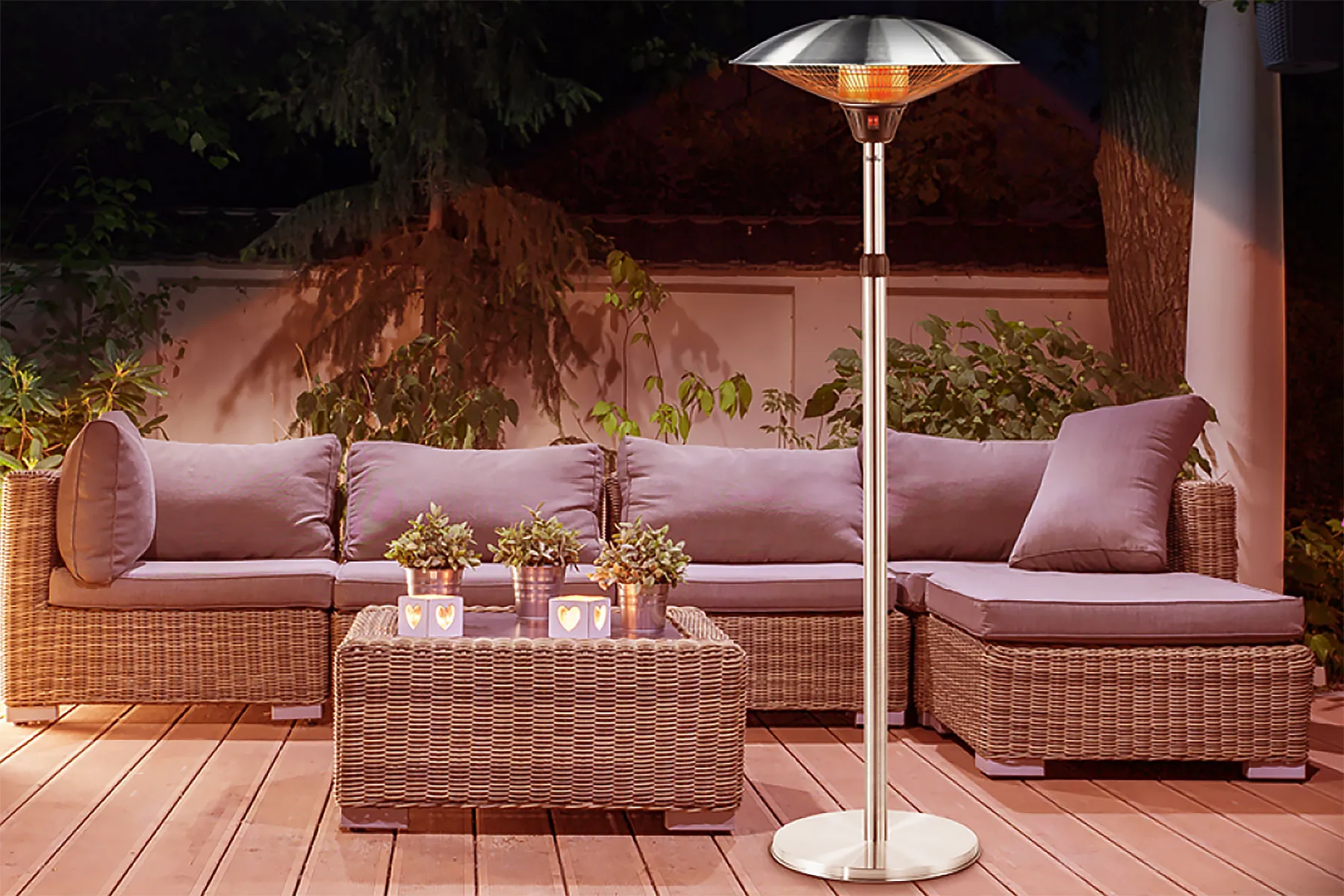 Точечный ИК-обогрев на террасе