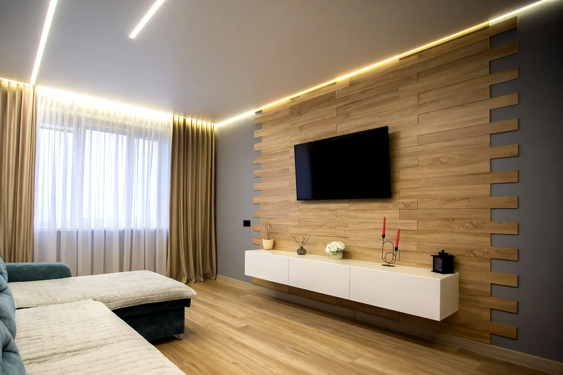 Горизонтальная укладка ламината на стену