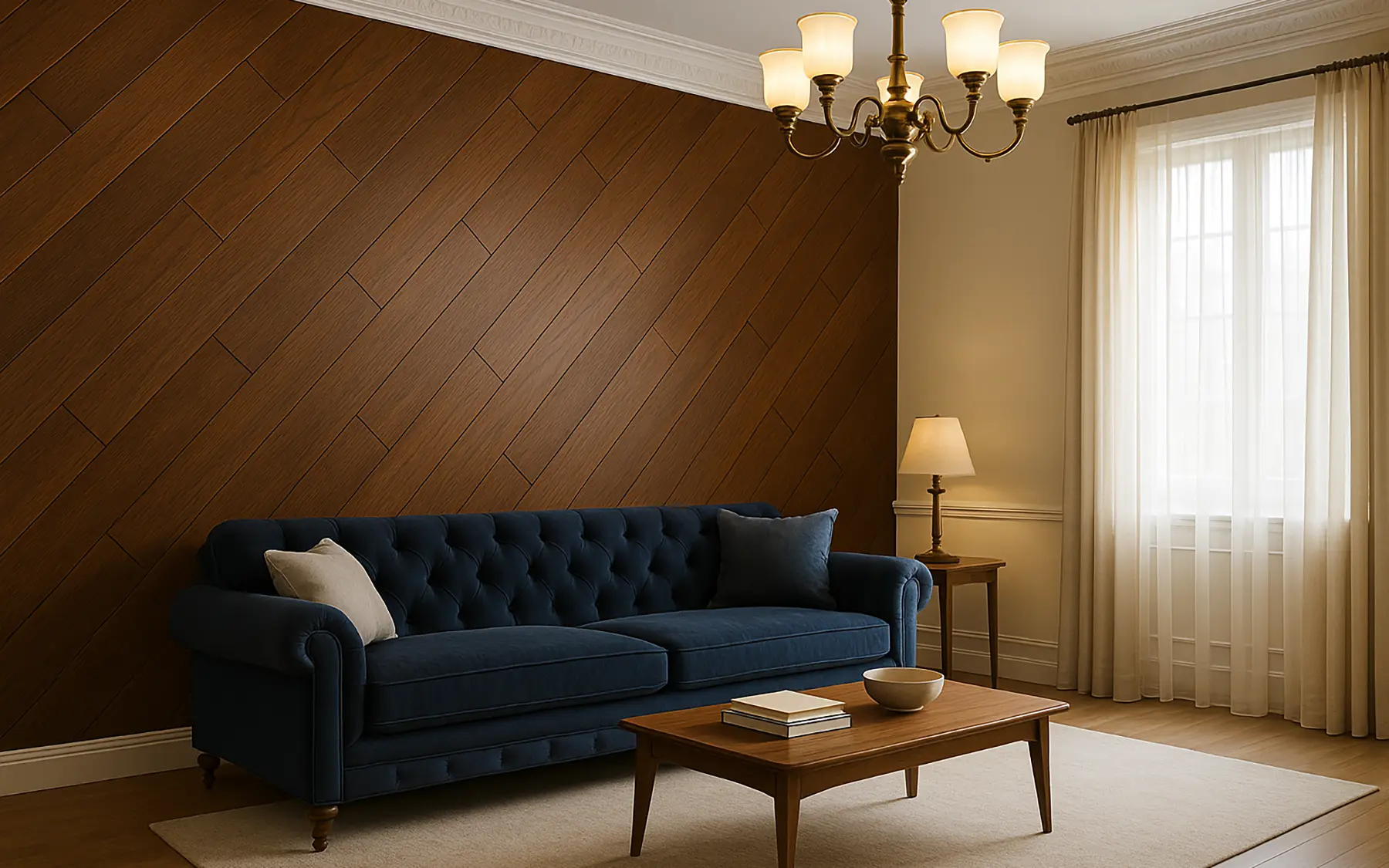 Диагональная укладка ламината на стену