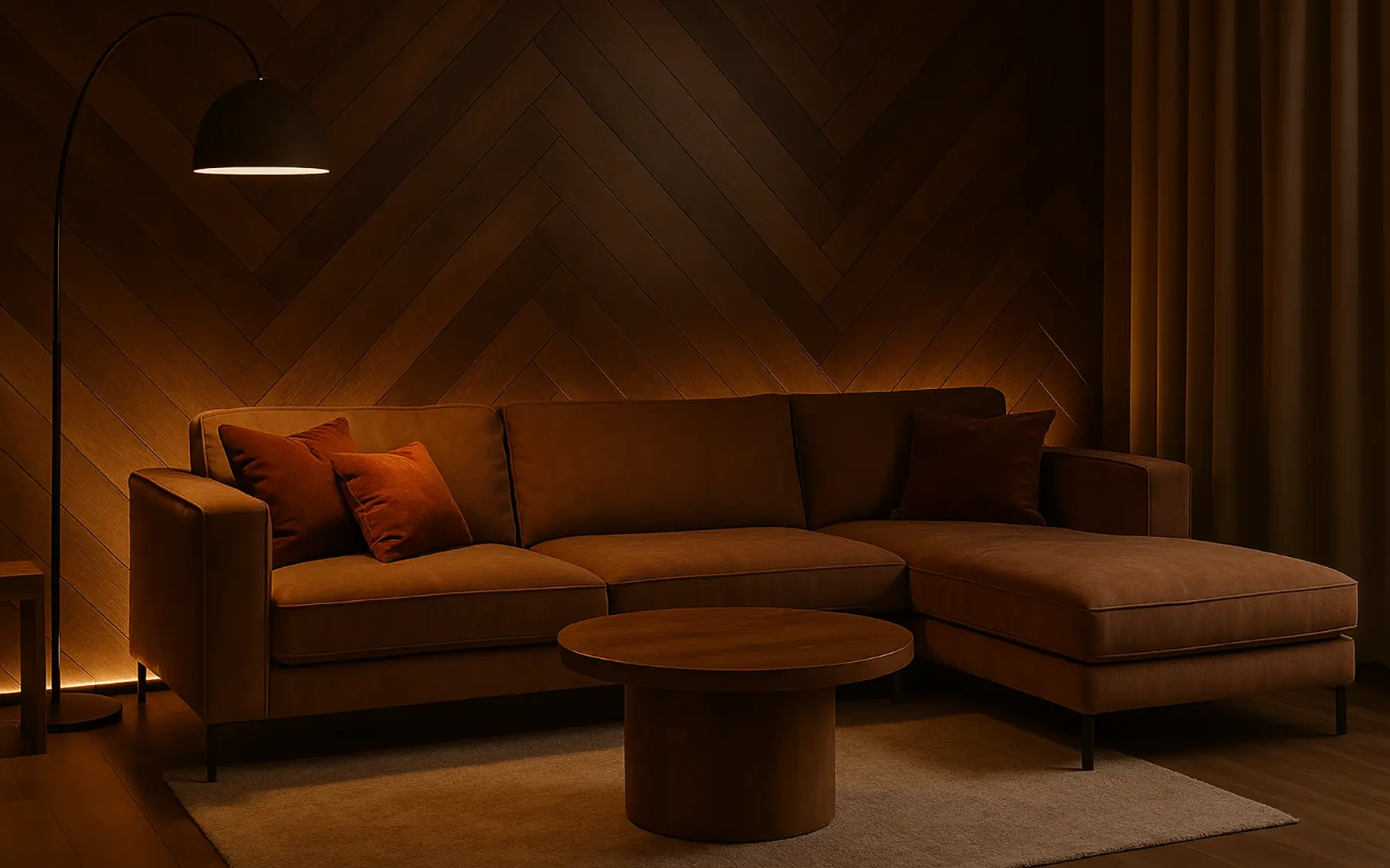 Укладка ламината на стену «елочкой»