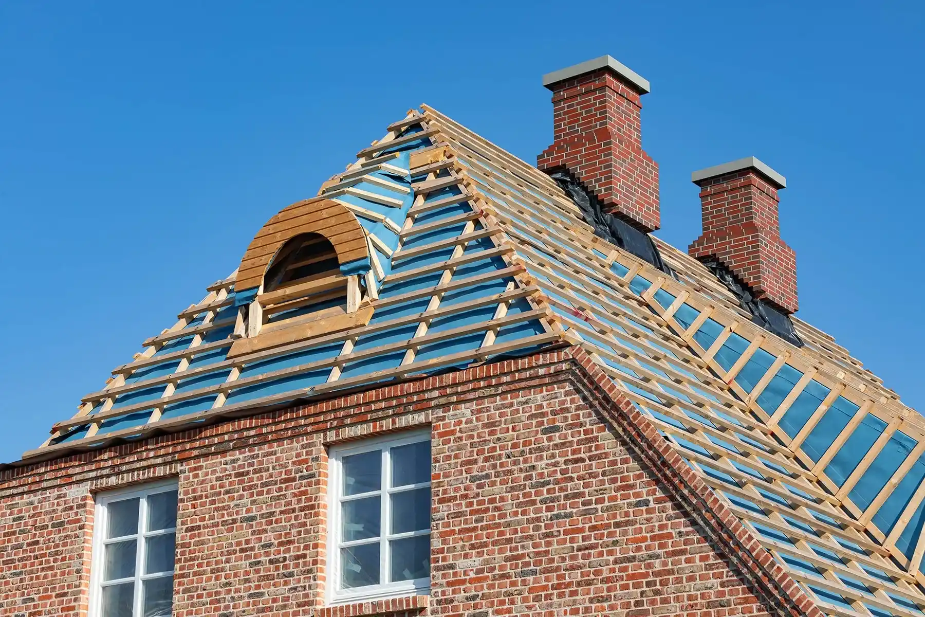 Смонтированные обрешетка и контробрешетка