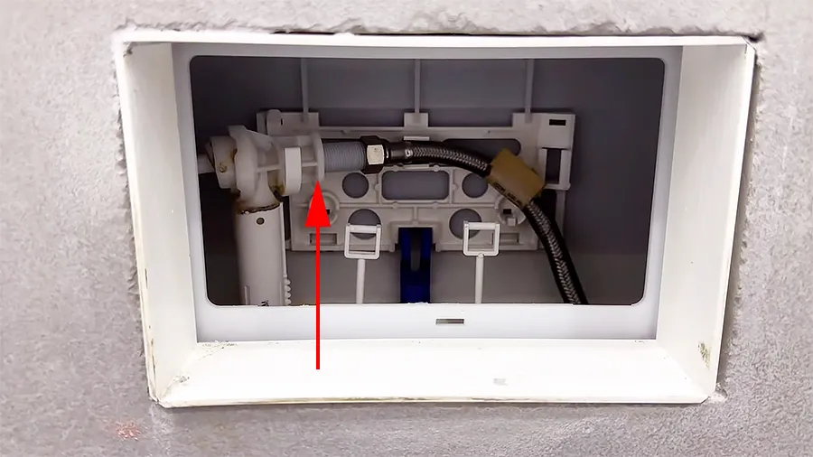 Расположение фильтра заливного клапана в инсталляции