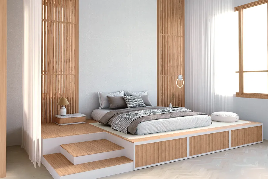 Кровать-подиум – стильное решение для спальни